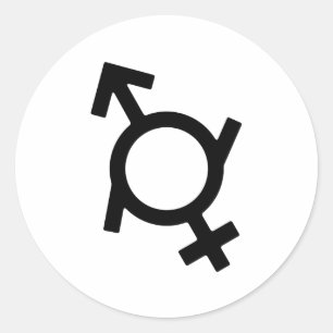 Genderfluid Gender Symbol Classic Round Sticker