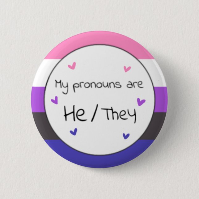 Genderfluid He/They Pronoun Pin (Front)