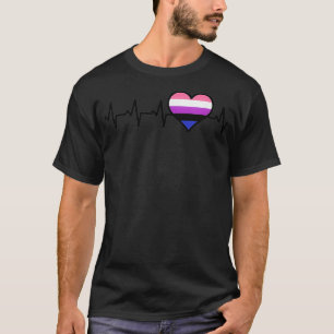 Genderfluid Heartbeat Queer Gender Fluid Nonbinary T-Shirt