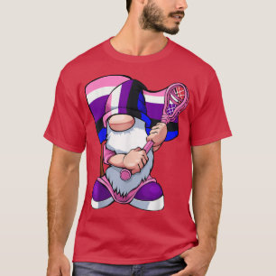 Genderfluid Lacrosse Player LGBT-Q Gnome Pride Fla T-Shirt