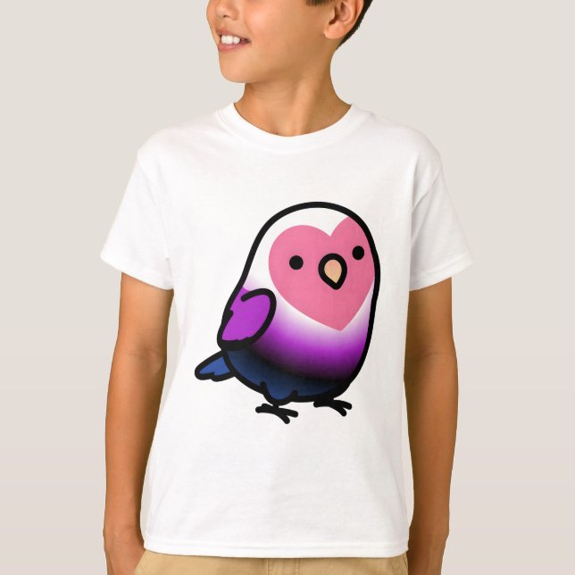Genderfluid LGBT+ Pride Lovebird T-Shirt (Front)