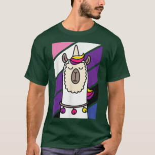 Genderfluid Llama LGBT-Q Funny Alpaca Unicorn Prid T-Shirt