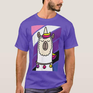 Genderfluid Llama LGBTQ Funny Alpaca Unicorn Pride T-Shirt