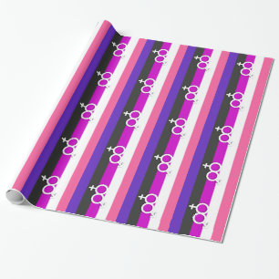 GENDERFLUID PRIDE AND SYMBOL WRAPPING PAPER