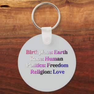 Genderfluid Pride - Birthplace: Earth. Race: Human Key Ring