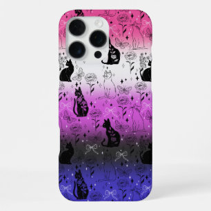 Genderfluid Pride Black Cat - Mystical Witchy iPhone 16 Pro Max Case
