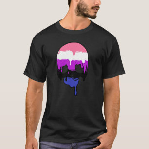 Genderfluid Pride Dripping Skull T-Shirt
