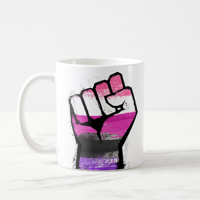 Genderfluid Pride Fist Coffee Mug (Left)