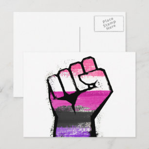 Genderfluid Pride Fist Postcard