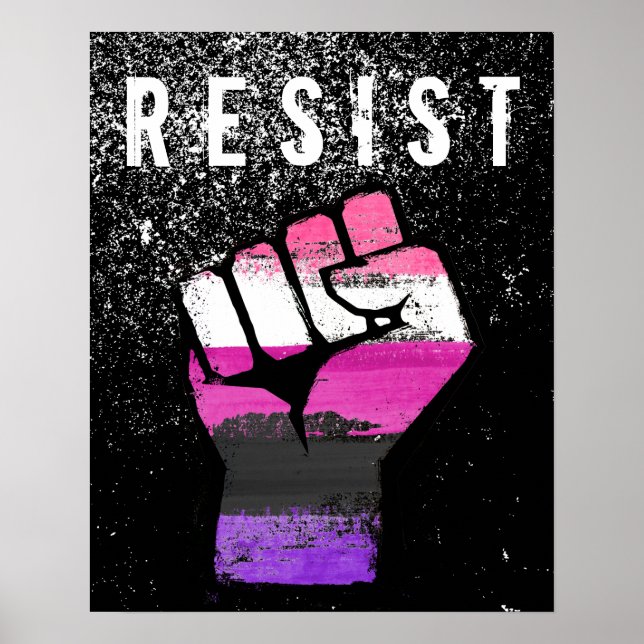 Genderfluid Pride Fist Poster (Front)