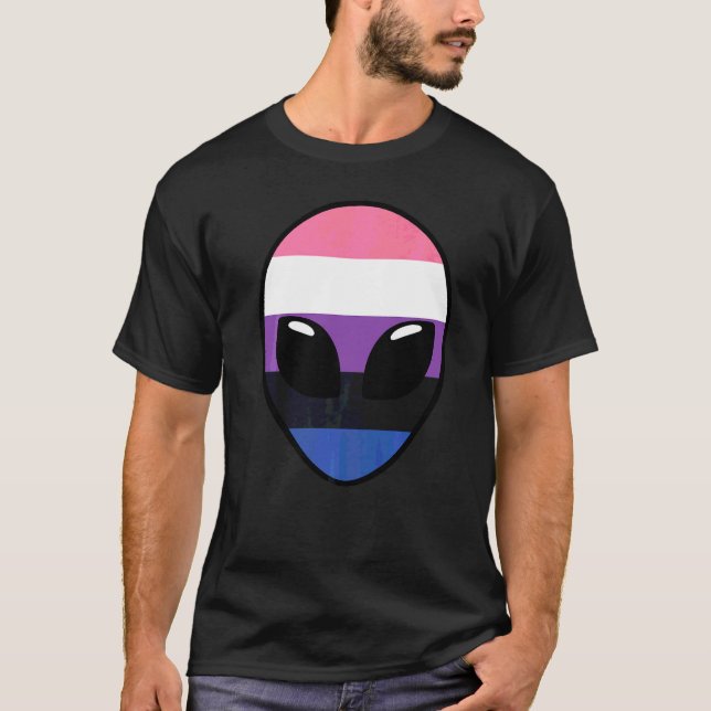 Genderfluid Pride Flag  Alien Genderfluid Flag T-Shirt (Front)