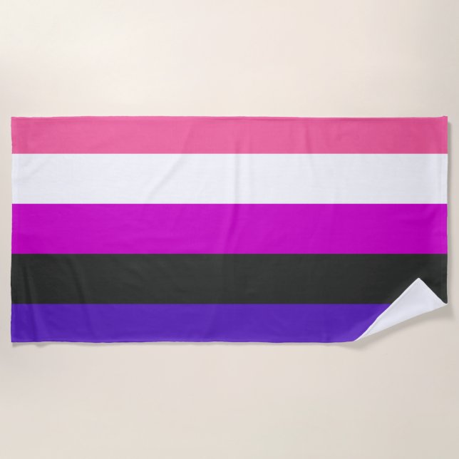 Genderfluid Pride Flag Beach Towel (Front)