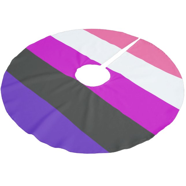 Genderfluid Pride Flag Brushed Polyester Tree Skirt (Angled)