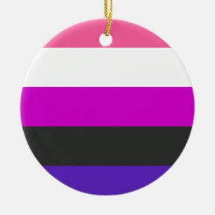 Genderfluid Pride Flag Ceramic Tree Decoration