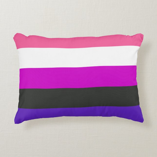 Genderfluid Pride Flag Decorative Cushion (Front)