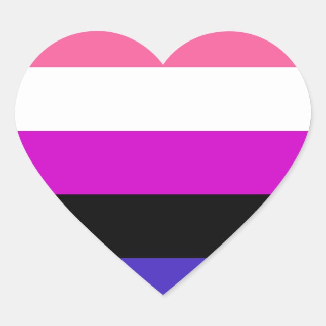 Genderfluid Pride Flag Heart Sticker (Front)