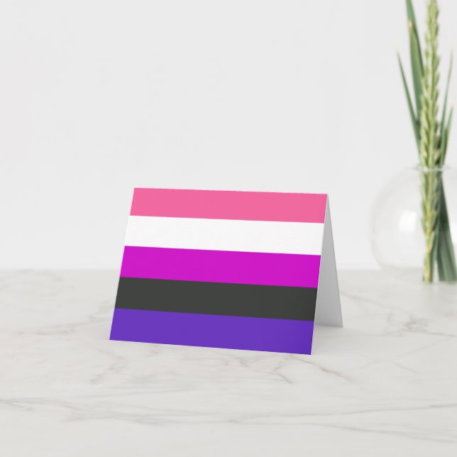 Genderfluid Pride Flag Holiday Card (Front)
