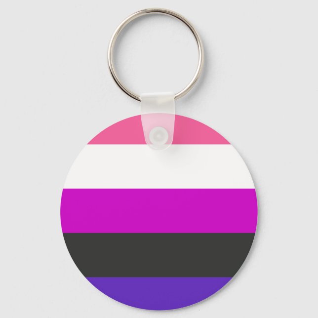Genderfluid Pride Flag Key Ring (Front)