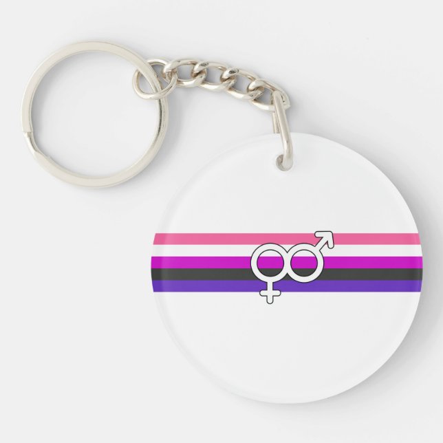 Genderfluid Pride Flag Key Ring (Front)
