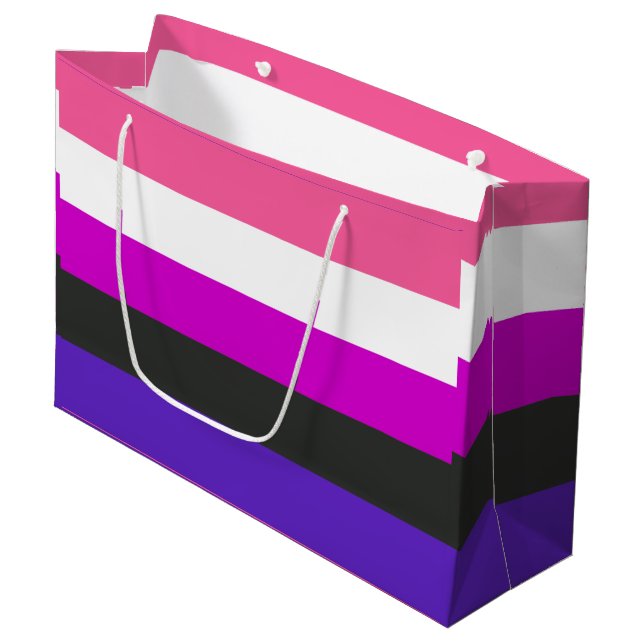 Genderfluid Pride Flag Large Gift Bag (Front Angled)