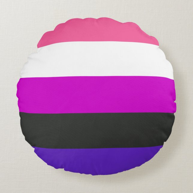 Genderfluid Pride Flag Round Cushion (Front)