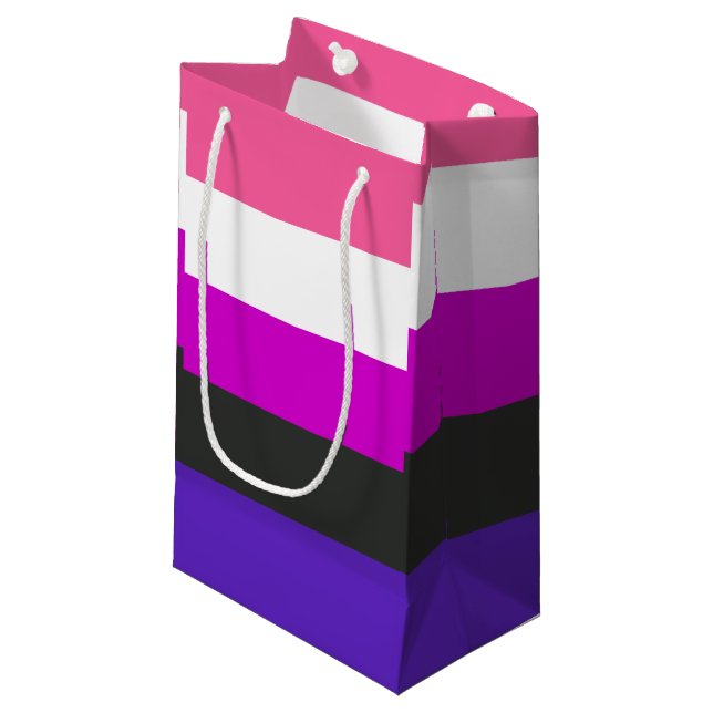 Genderfluid Pride Flag Small Gift Bag (Front Angled)