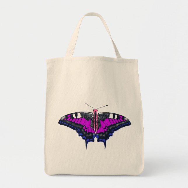 Genderfluid Pride Flag Swallowtail Butterfly Tote Bag (Front)