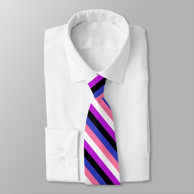 Genderfluid Pride Flag Tie (Tied)