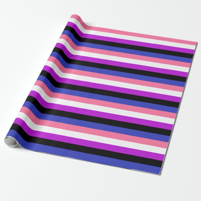 Genderfluid Pride Flag Wrapping Paper (Unrolled)