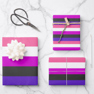 Genderfluid Pride Flag Wrapping Paper Sheet