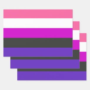 Genderfluid Pride Flag Wrapping Paper Sheet