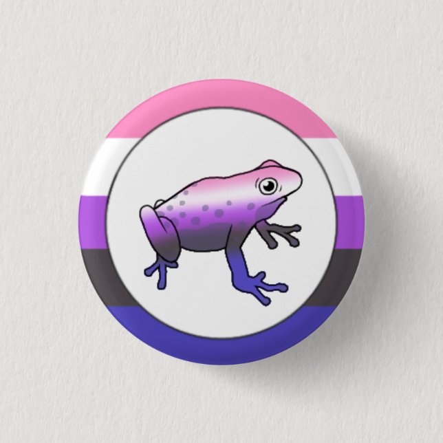 Genderfluid Pride Frog Pin (Front)