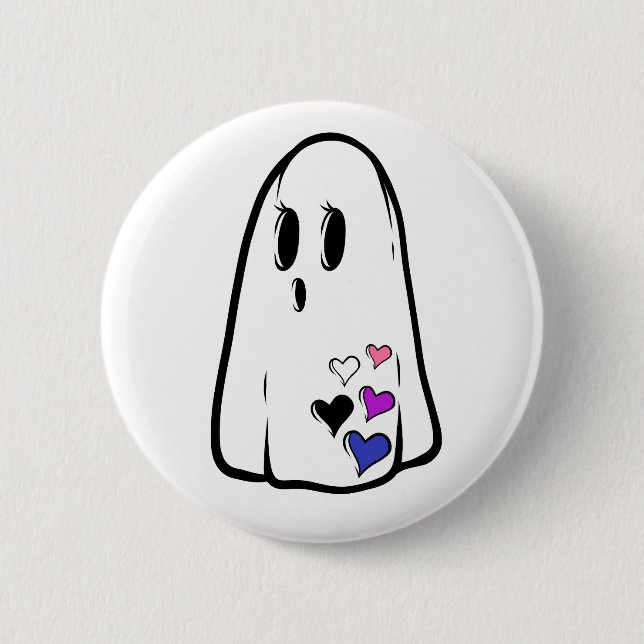 Genderfluid Pride Ghost 6 Cm Round Badge (Front)