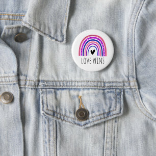 Genderfluid Pride Love Wins LGBT Rainbow Button