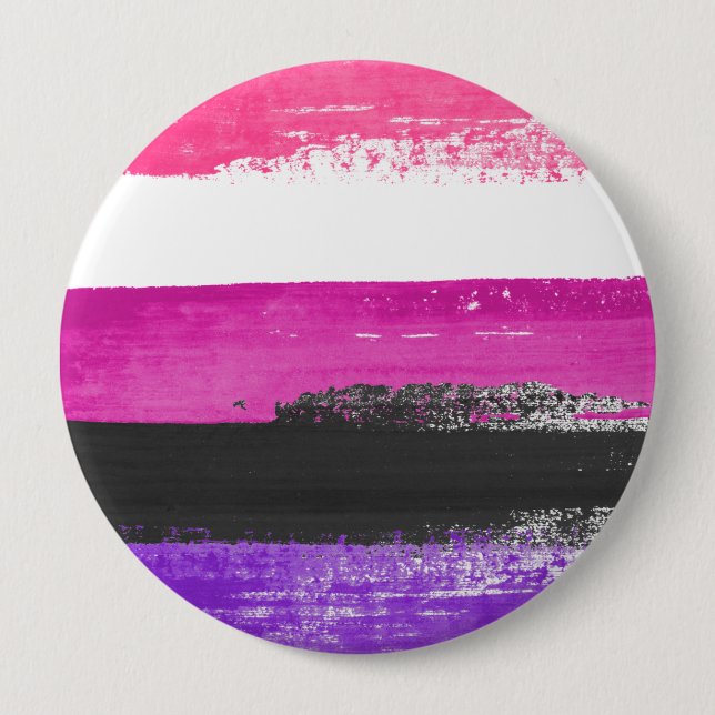 Genderfluid Pride Paint 10 Cm Round Badge (Front)