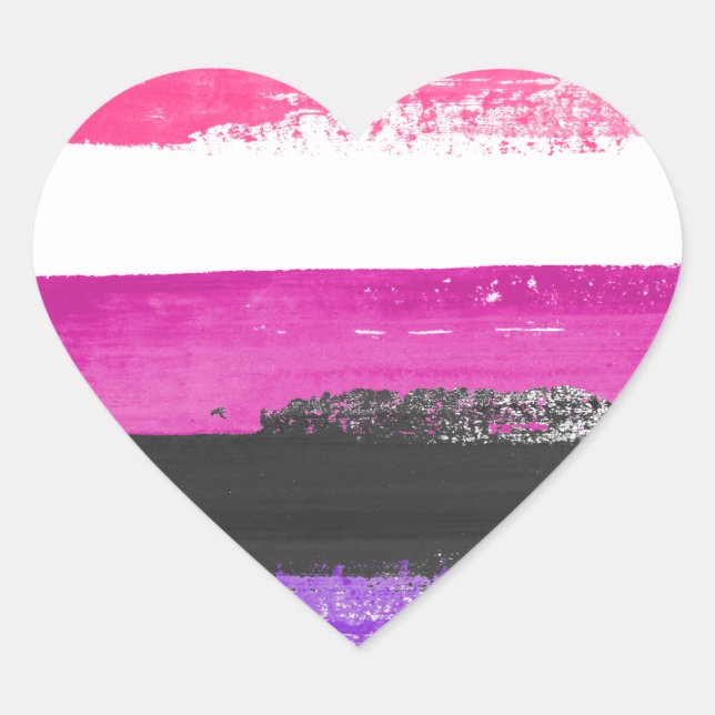 Genderfluid Pride Paint Heart Sticker (Front)