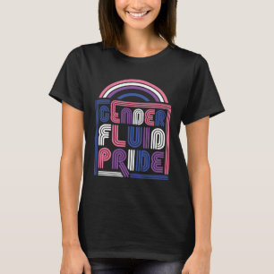 Genderfluid Pride Retro Vintage Pride Flag Color R T-Shirt