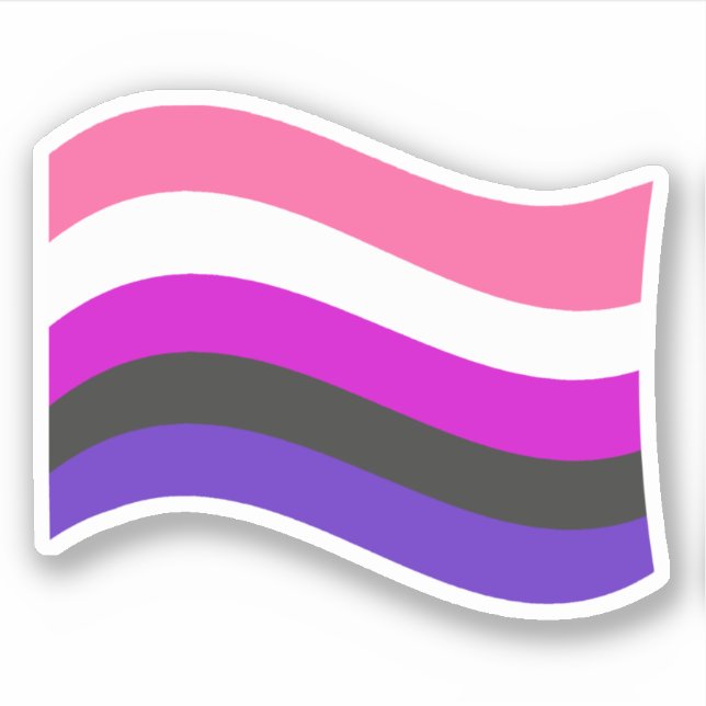 Genderfluid Pride Wavy Flag (Front)