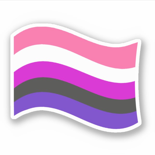 Genderfluid Pride Wavy Flag (Front)