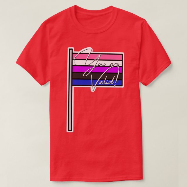 Genderfluid Pride Youre Valid Flag T-Shirt (Design Front)