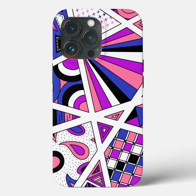 Genderfluid Pride Zen Doodle Abstract Modern Case-Mate iPhone Case (Back)