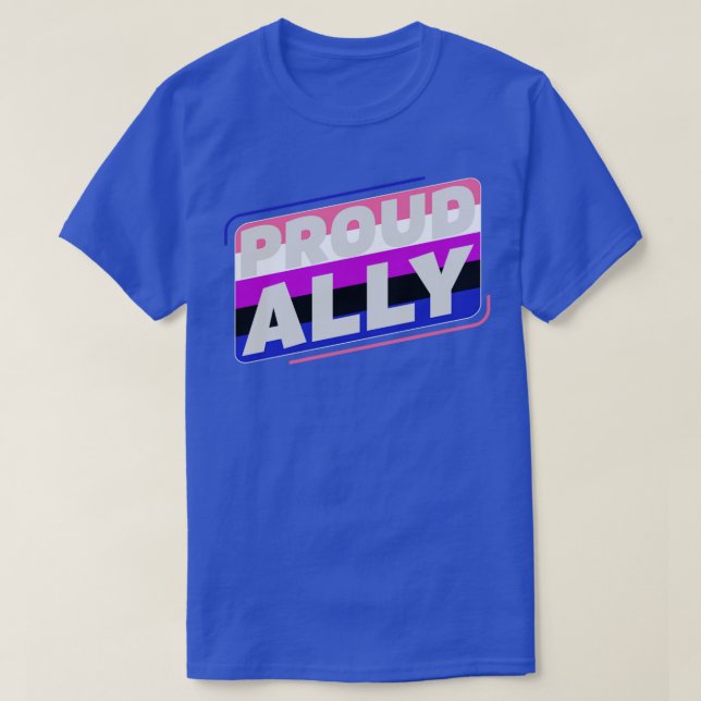 Genderfluid Proud Ally LGBT Genderfluid Flag T-Shirt (Design Front)