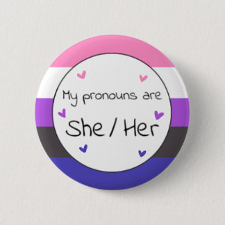 Genderfluid She/Her Pronoun Pin