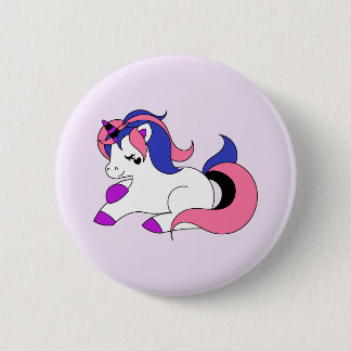 Genderfluid unicorn 6 cm round badge