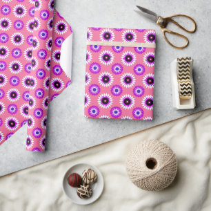 Genderfluidity pride colours / pink flower wrapping paper