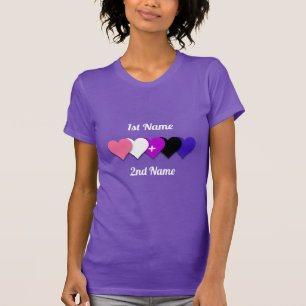 Genderfluidity pride design with hearts/a couple's T-Shirt