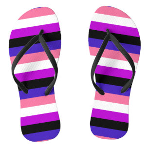 Genderfluidity Pride flag Flip Flops