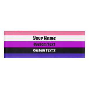 Genderfluidity pride flag name tag