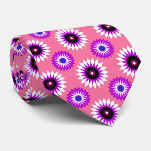 Genderfluidity pride flag / pink flower pattern tie