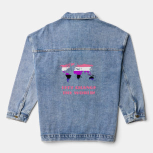Genderfluidity Pride flag pride world map Denim Jacket